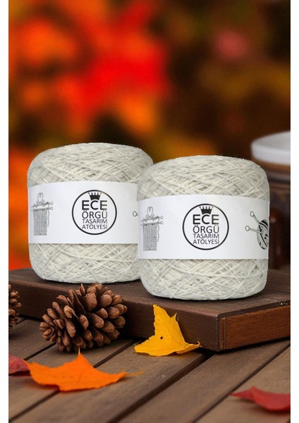 Çok Açık Gri Renkli,bükümlü, %35 Yün - %65 Akrilik Shetland Örgü Ipi (200 Gr.)