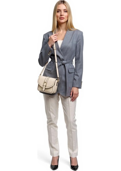 Kadın Tokalı Mini El Çantası Deri Görünümlü Şık ve Kompakt Günlük Stil