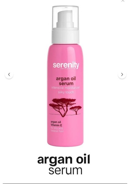 Serenity Argan Yağı 100 ml – Kırık Uç Önleyici & Isı Koruyucu Saç Bakım Yağı