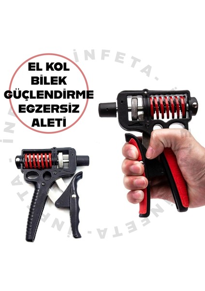 El Kol Bilek Güçlendirici Egzersiz Aleti 5-65KG Direc El Yayı Cihazı
