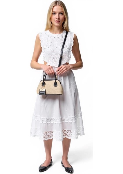 Kadın Mini El Çantası Hasır Dokuma Renk Ayarlanabilir Askılı Günlük Kullanım Modern Tasarım