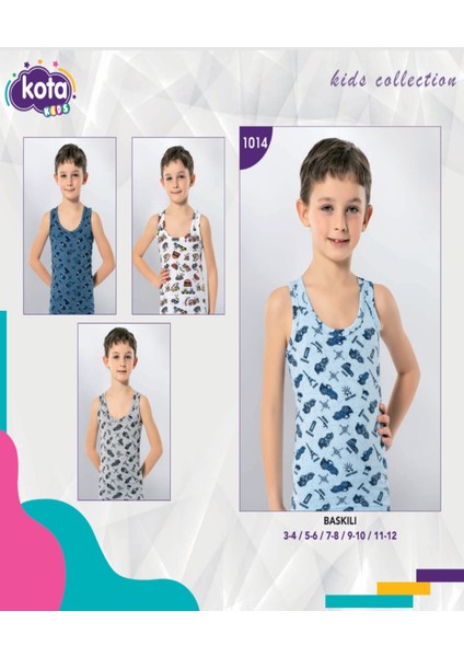 Iç Giyim (6 Adet) Kota Erkek Çocuk Baskılı Likralı Atlet