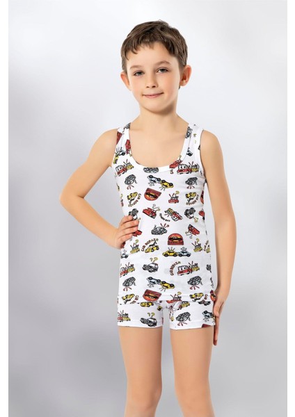 Iç Giyim (6 Adet) Kota Erkek Çocuk Baskılı Likralı Atlet modelleri