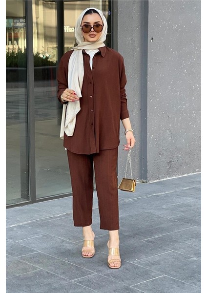 Önü Düğmeli Bürümcük Takım