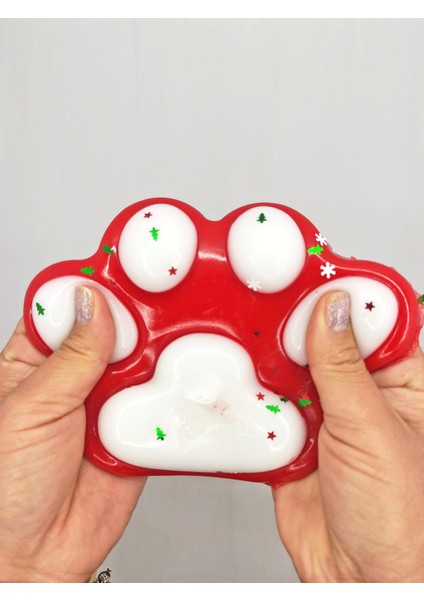 Dev Pati Squishy Taba Squishy Kedi Pati Sıkma 14 cm Pullu Pati Sukuşi - Kırmızı/beyaz fırsatları