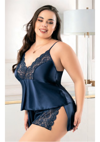 Iç Giyim Miss Laris Saten Büyük Beden Şortlu Gecelik Takım fiyatları