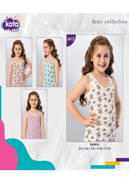 Iç Giyim (6 Adet) Kota Kız Çocuk Geniş Askılı Likralı Atlet