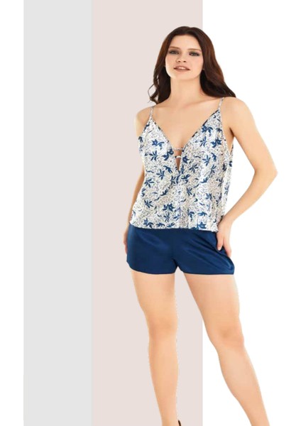 Iç Giyim Moongirl Saten Şortlu Gecelik Takım