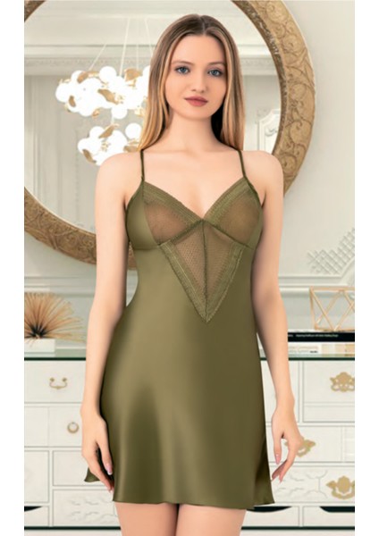 Iç Giyim Miss Laris Ince Askılı Şık Saten Gecelik