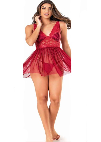 Iç Giyim Moongirl Tül Kısa Şık Gecelik