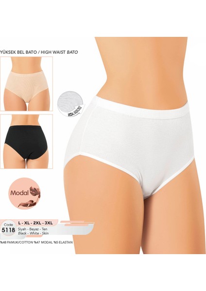Iç Giyim Kota Modal Kumaş (6 Adet) Yüksek Bato Kaşkorse Külot