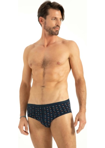 Iç Giyim Ince Bel Baskılı Pamuk Kumaş Erkek Slip 3'lü Paket