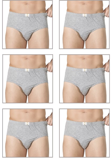 6'lı Paket Erkek Pamuklu Penye Süprem Esnek Rahat Slip Külot Büyük Bedenli