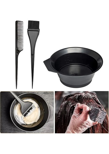 3 Parça Saç Boyama Seti Krepe Tarağı Boya Kabı Boya Tarağı Seti fırsatları