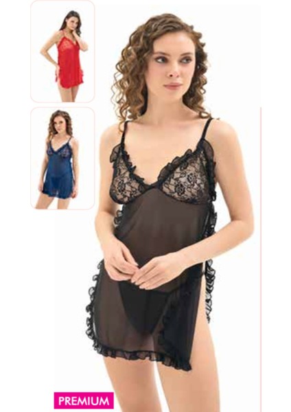 Iç Giyim Moongirl Fantezi Işlemeli Tül Gecelik