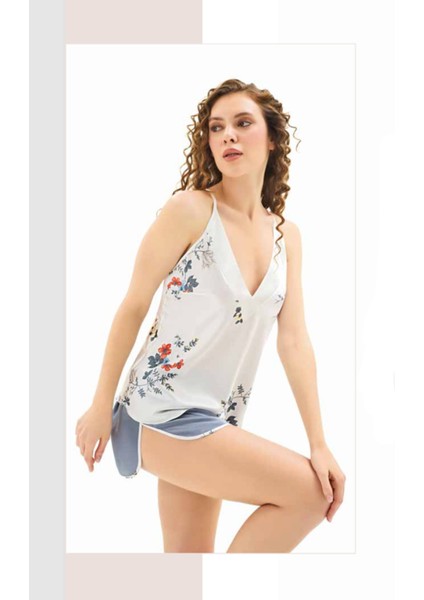 Iç Giyim Moongirl Saten Şortlu Gecelik Takım