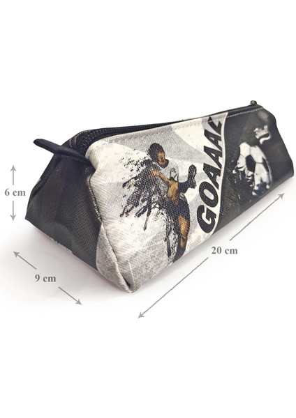 Kalem Kutusu Siyah Beyaz Futbol Üçgen Kalemkutu Jumbo Vegan Deri Kalemlik fırsatları