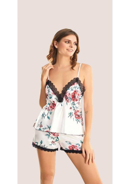 Iç Giyim Moongirl Saten Şortlu Gecelik Takım
