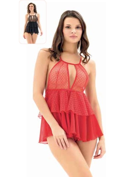 Iç Giyim Moongirl Fantezi Transparan Işlemeli Tül Gecelik