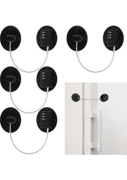 Çocuklar Için Buzdolabı Kilidi Yapışkanlı 4'lü Paket Dayanıklı Dolap Kilidi (Yurt Dışından) fiyatları