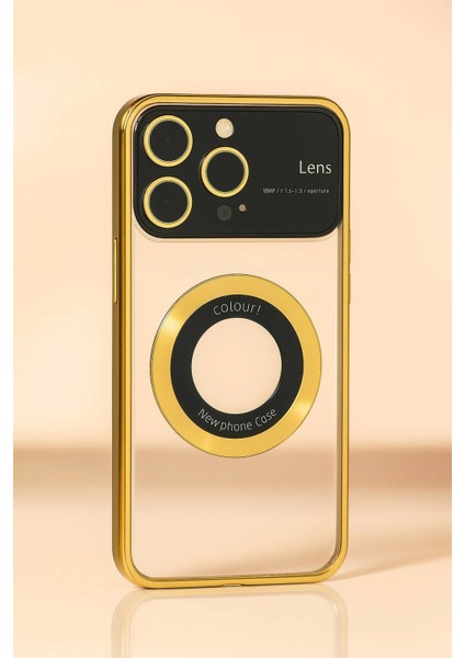 Iphone 15 Pro Kılıf Kamera Korumalı Magsafe Colourl Gold