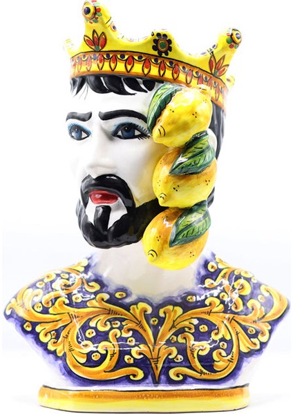 Moor Dekoratif Desenli Büst Heykeli