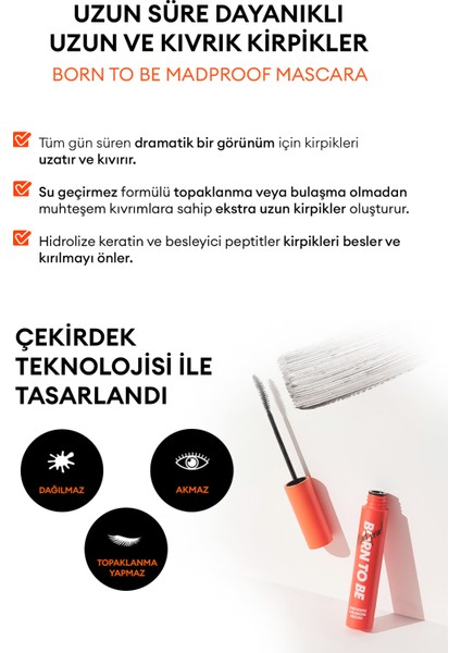 Kıvırma Özelliğine Sahip Maskara A'PIEU Born To Be Madproof Lengthening&Curling Mascara (Lv.2) (No.0