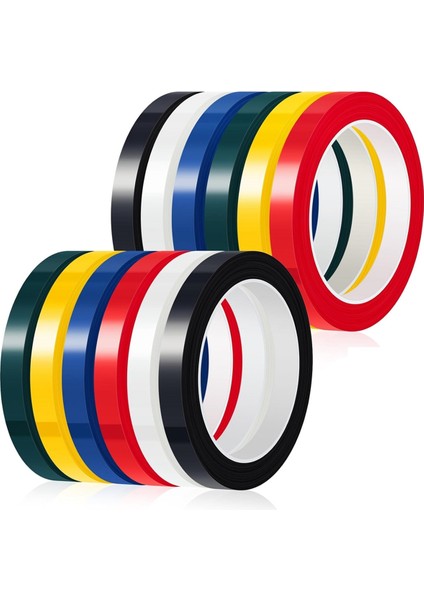12 Rulo 12MM Renkli Otoklav Bantları Her Bant 216 Ayak Uzunluğunda (Yurt Dışından)