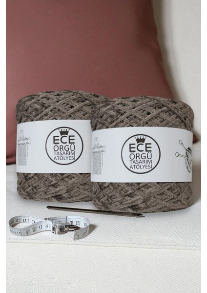 Vizon Rengi, Ince, Yassı Kadife Örgü Ipi (200 Gr.)