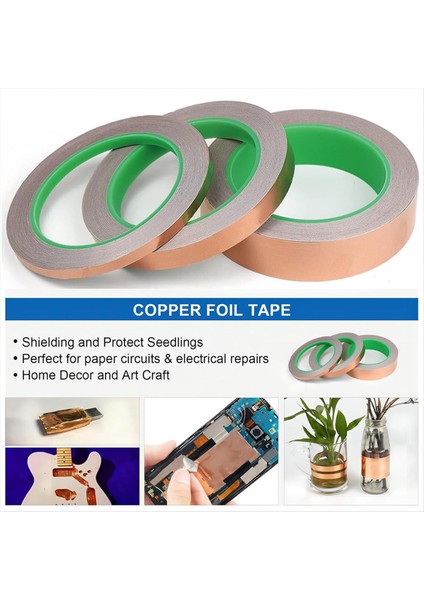 3 Paket Bakır Folyo Bant 3 Boyutlu Çift Taraflı Iletken Bakır Bant (Yurt Dışından) indirimleri