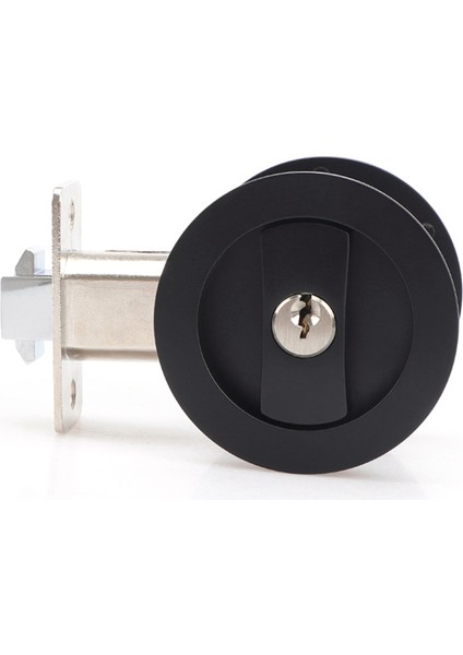Sürgülü Cep Kapı Kilidi Siyah Gizlilik Yuvarlak Cep (Yurt Dışından)