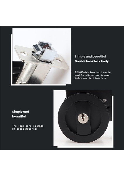 Sürgülü Cep Kapı Kilidi Siyah Gizlilik Yuvarlak Cep (Yurt Dışından) fırsatları