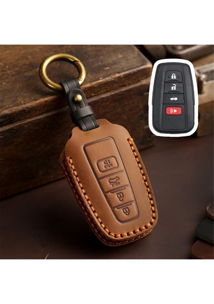 Araba Anahtarı Kapak Toyota Için Kabuk Fob Chr Camry Corolla Rav4 Highlander C-Hr Prius Land Cruiser Prado 4 Düğme Kahverengi (Yurt Dışından) fiyatları