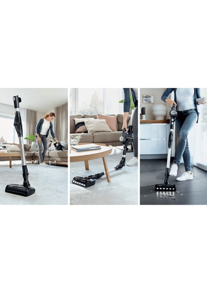 Şarjlı Dik Süpürge BBS712A 256W 2 Bataryalı Bükülebilir Boru Kuru Temizlik Dark Granite Renk modelleri