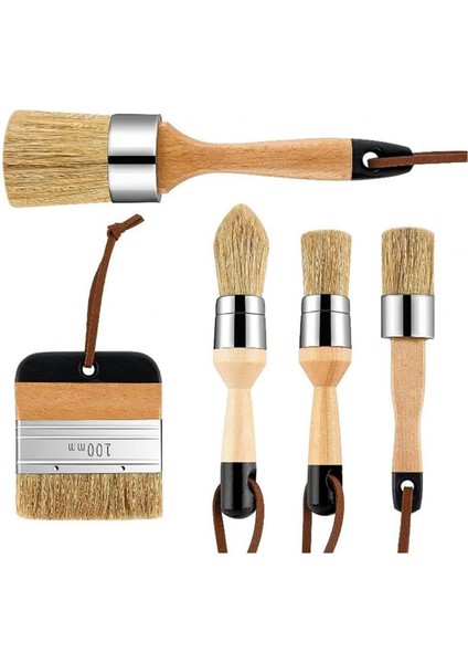 Mobilyaları Cilalamak Için Tebeşir ve Balmumu Boya Fırçası Yuvarlak Balmumu Fırçaları (Yurt Dışından)