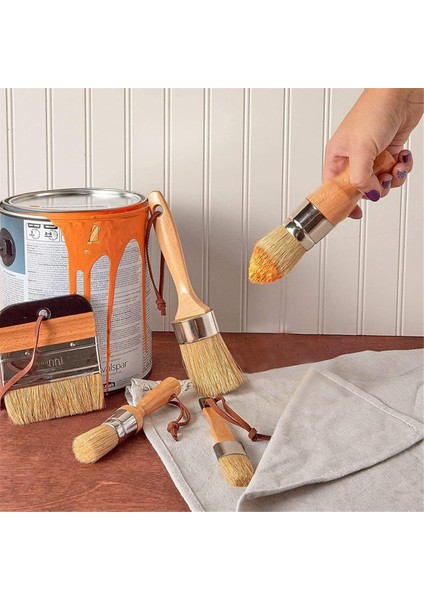 Mobilyaları Cilalamak Için Tebeşir ve Balmumu Boya Fırçası Yuvarlak Balmumu Fırçaları (Yurt Dışından) indirimleri