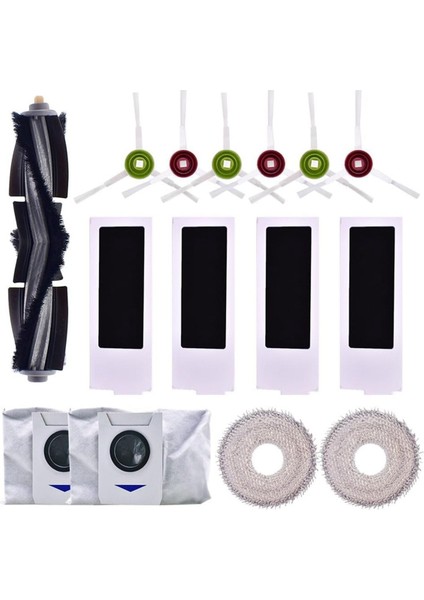 Ecovacs Deebot T20 Omnı Robot Vakum Aksesuarları Ana Yan Fırça Hepa Filtre Mop Bez Tuz Torbaları (Yurt Dışından)