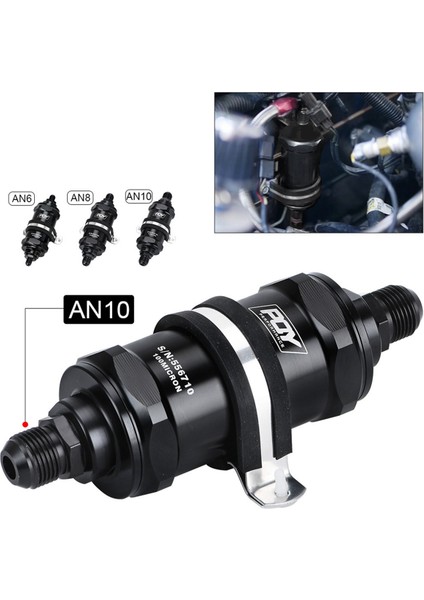 Evrensel Filtre Siyah AN10 Sline Yakıt Filtresi E85 100ΜM (0.1mm) Paslanmaz Çelik Eleman (Yurt Dışından) fiyatları