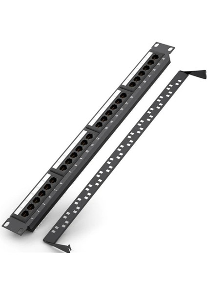 24 Port Cat6 Utp RJ45 Patch Panel 19IN 1u Kablo Çerçevesi Ön Panel Rafı (Yurt Dışından)