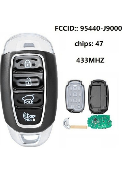 Uzaktan Kumanda Akıllı Kart Uzaktan Kumanda Araba Anahtarı 95440-J9000 433.92MHZ ID47 TQ8-FOB-4F18 Hyundai Kona Için (Yurt Dışından) fiyatları
