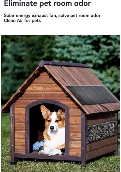 Köpek Kulübesi Için Güneş Enerjili Fan 15W Güneş Paneli Çift Egzoz Fanları (Yurt Dışından) fırsatları