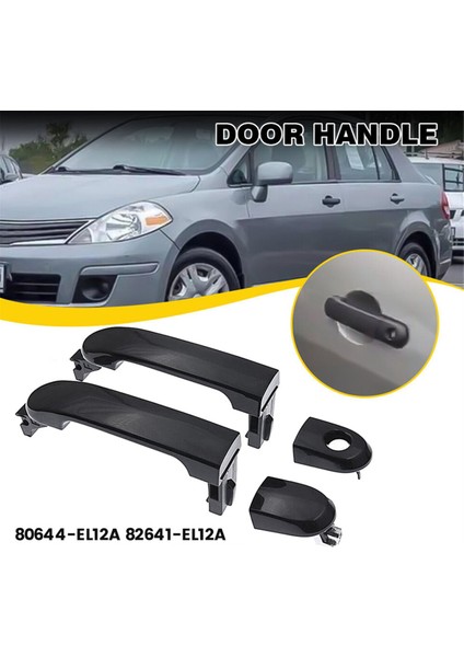 1paır Ön Dış Dış Kapı Kolu 80644-EL12A 82641-EL12A, Nissan Versa Için 2007-2012 Çekme Fl+Fr Siyah (Yurt Dışından) fırsatları