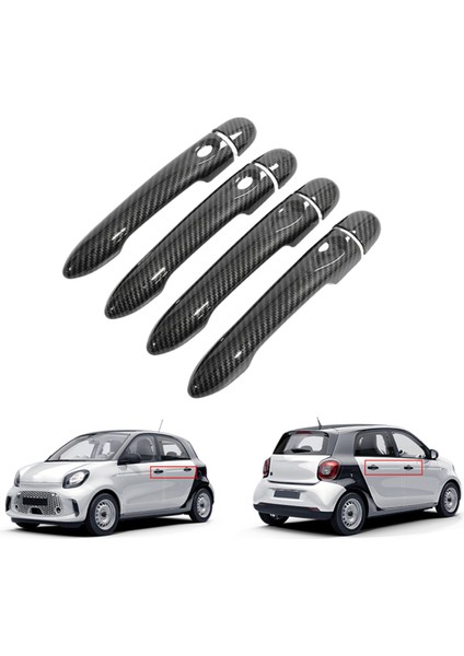 Araba Dış Kapı Tutucu Kapak Trim Mercedes Benz Smart 453 Forfour 16-2021 Araba Dış Kolu Karbon Fiber Desen (Yurt Dışından) fırsatları