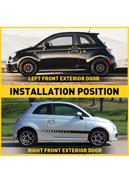 1paır Side Chrome Kapı Tutucu 68069942AC 68069943AC Fiat Için 500 2007-2020 Alfa Romeo 147 2000-2010 (Yurt Dışından)