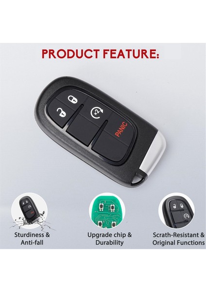 Araba Anahtarı Anahtarsız Giriş Uzaktan Kumanda Dodge Ram 1500 2500 3500 2013-2018 433MHZ ID46 Chıp 56046956AC (Yurt Dışından) fırsatları