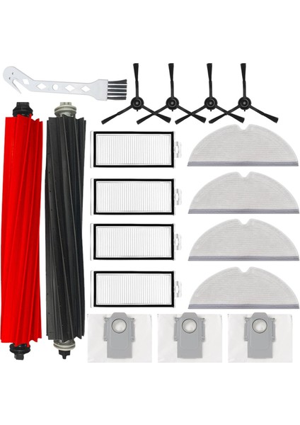Roborock Için 18PCS Yedek Parçalar Q5 Pro+ Q8 Max+ Vakum Aksesuarları Ana Yan Fırça Filtre Mop Bez Toz Torbası (Yurt Dışından)