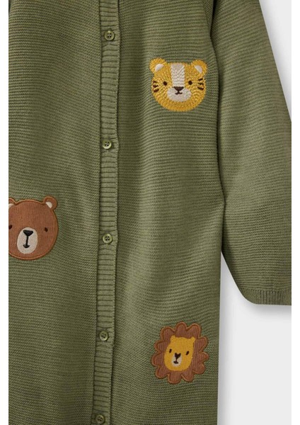 Erkek Bebek Yenidoğan Hayvan Desenli Triko Tulum F3233A525WN fiyatları