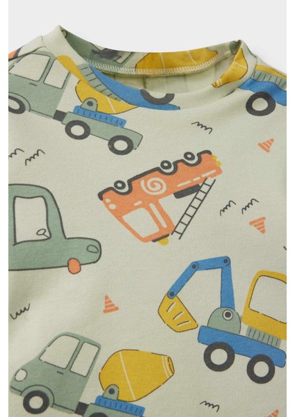 Erkek Bebek Pijama Takımı Araç Baskılı Uzun Kollu Üst Uzun Alt F0546A525AU modelleri