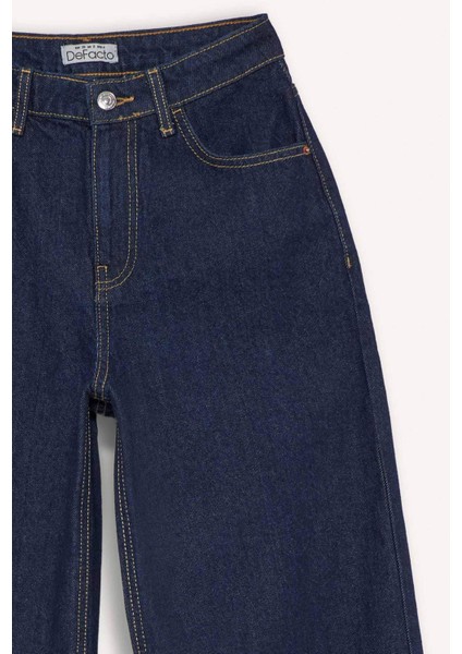 Wide Leg Normal Bel Düz Paça Uzun Jean Pantolon E9113AX25AU