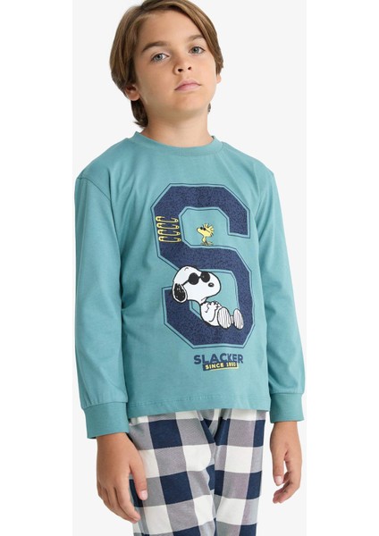 Erkek Çocuk Snoopy Pijama Takımı Uzun Kollu Üst Uzun Alt F3352A825WN modelleri